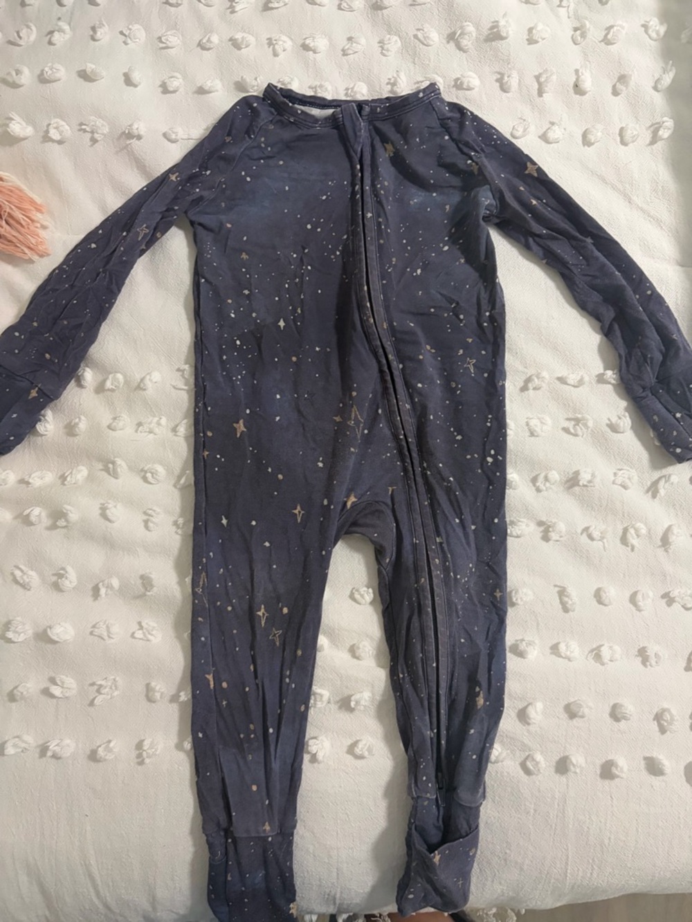 Bamboo Modal Navy Star Print Kids Double Zip Sleeper